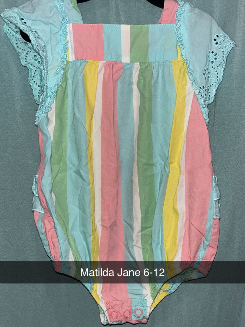 Matilda Jane Pastel Stripe Bubble Romper in Pink, Mint, Yellow, Blue, Cream